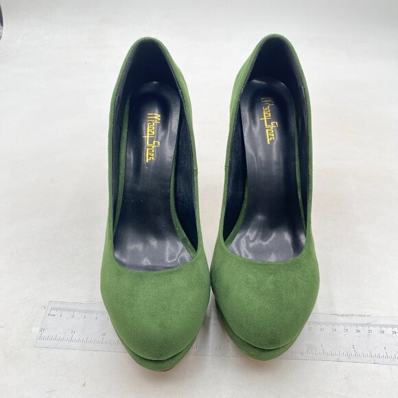 Milooey shoes Women Graceful Round Toe Platform High Heels Chunky Block Green - Picture 3 of 8